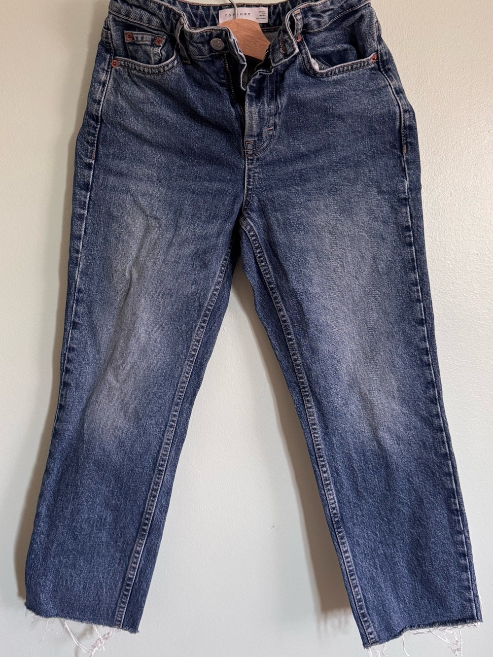 Topshop Dark Blue Straight Leg Jeans